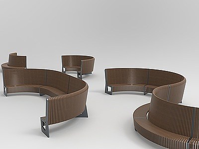 3d现代户外造型椅模型