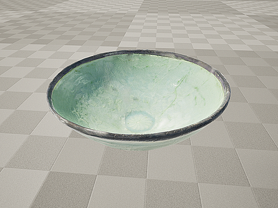3d文物青釉瓷器碗模型