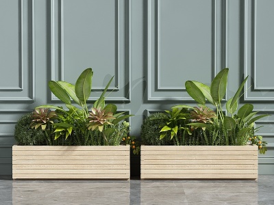 3d植物绿植花箱模型