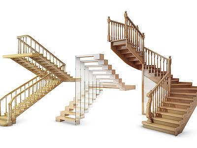 3d欧式古典楼梯模型