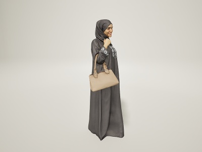 3d民族包头纱的女人模型