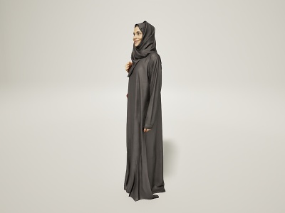 3d民族包头纱的女人模型