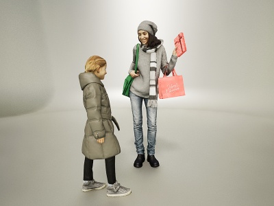 逛街礼物母女模型3d模型