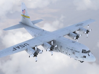 运输机中型大力士飞机军事模型3d模型