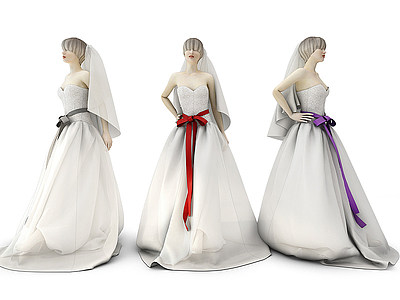 婚纱模特模型3d模型