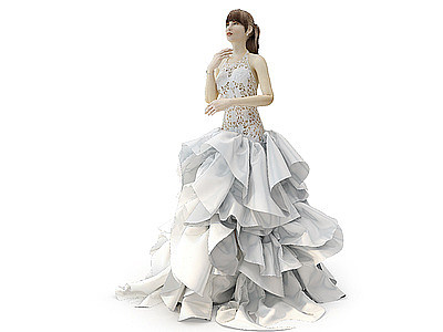 婚纱女装模特模型3d模型