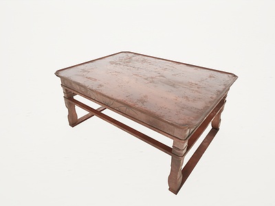 旧物实木小饭桌小茶几模型3d模型