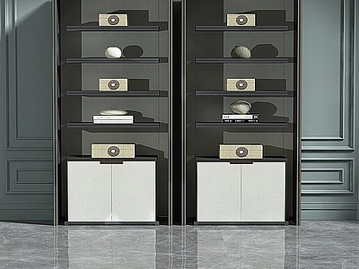 书柜置物柜装饰柜模型3d模型