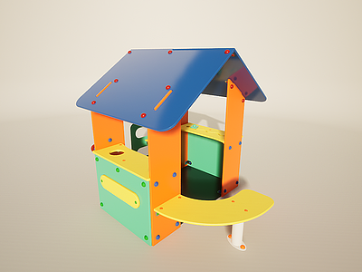 3d儿童娱乐游玩玩具小房子模型