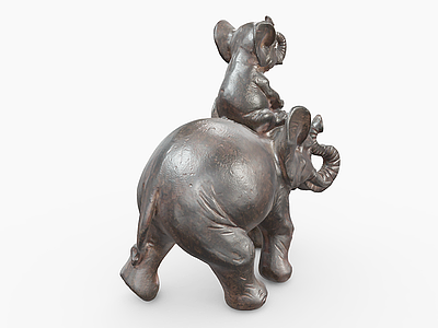 大象雕塑模型3d模型