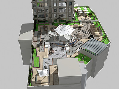 住宅露天景观模型3d模型