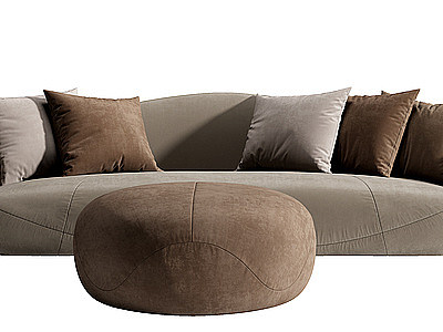 3d轻法式弧形沙发模型