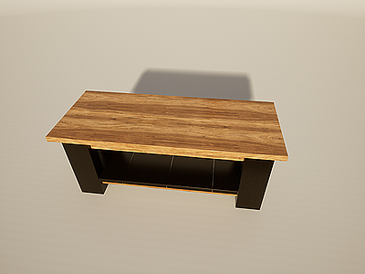 简易铁艺实木茶几桌模型3d模型