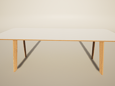 北欧简约白色休闲餐桌3d模型