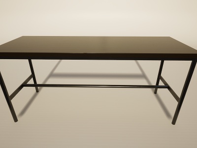 3d简易铁艺长桌办公桌模型