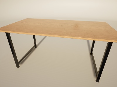 简约铁艺方桌办公桌模型