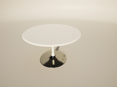 3d白色休闲圆桌餐桌模型