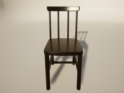 中式实木靠椅模型