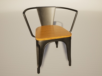 3d铁皮椅子欧式铁艺工业风模型