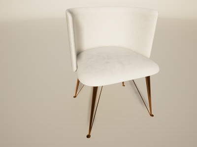 3d意式极简白色餐椅模型