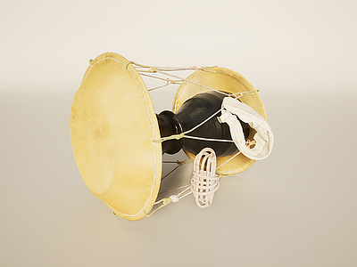鼓打击乐器朝鲜长鼓模型3d模型