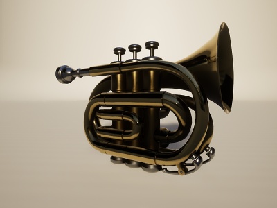 C4D音乐设备乐器小号免费模型模型