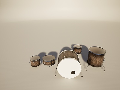 C4D音乐设备乐器架子鼓免费模型模型