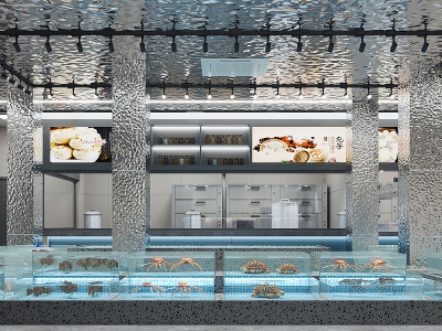 3d水族馆海鲜馆模型