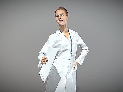 3d医生女性医生医护人员模型