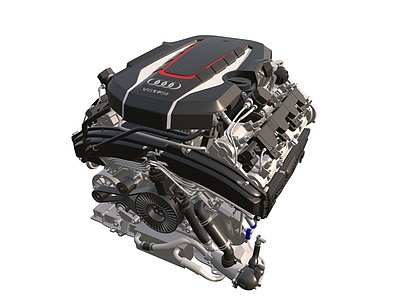 3d奥迪发动机V8发动机引擎模型