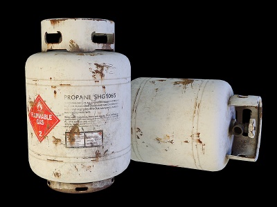工业风写实旧物煤气罐3d模型