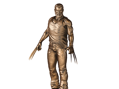 X战警金刚狼铜雕塑装饰模型3d模型