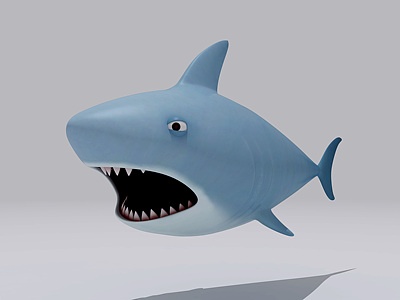 3d卡通小鲨鱼模型