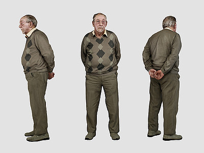 男性人物老人模型3d模型