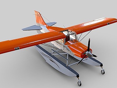 3d水上飞机<font class='myIsRed'>战斗机</font>螺旋桨飞机模型