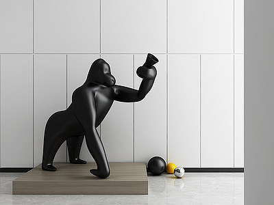 3d猩猩雕塑摆件模型
