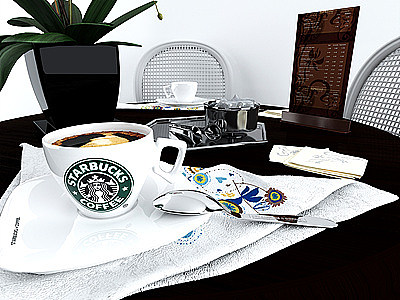 星巴克咖啡模型3d模型