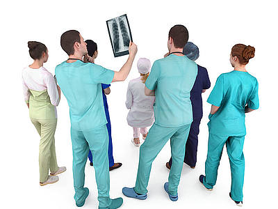 3d医生护士人物组合模型