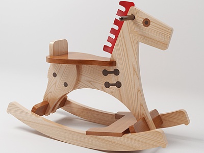 儿童木质玩具木马模型