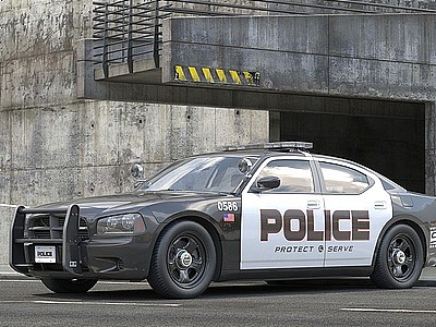 美国警车模型3d模型