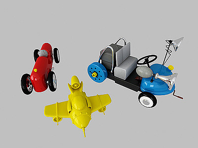 3d儿童玩具交通工具模型