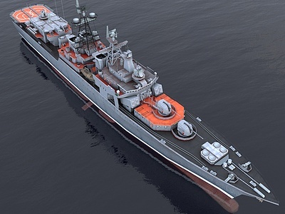 无畏级驱逐舰军舰船3d模型
