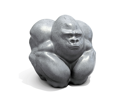 3d猩猩石像模型
