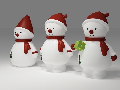 3d圣诞雪人存钱罐模型