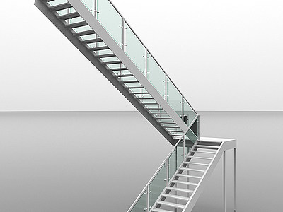 3d现代扶手楼梯模型