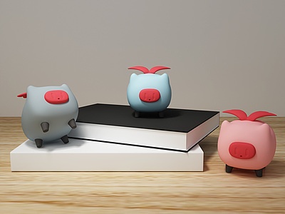 3d卡通动物猪摆件玩具模型