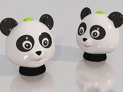 卡通熊猫头美陈模型3d模型