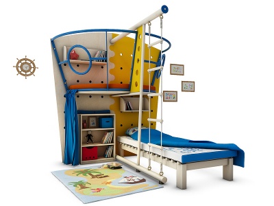 3d现代儿童床模型
