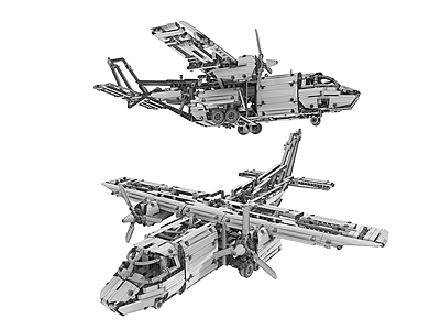 3d现代乐高飞机玩具模型