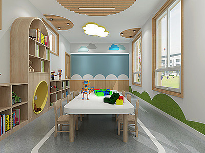 幼儿园教室模型3d模型
